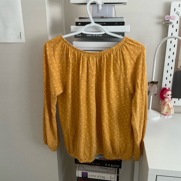 Orange Old Nazy Long Sleeve Shirt with White Polka Dots - Picture 4 of 4